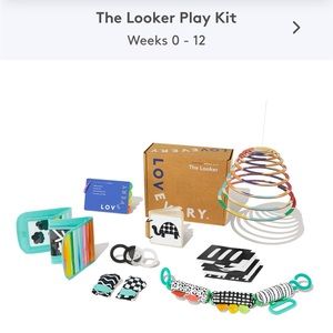 *NWT* Lovevery The Looker Play Kit (0–12w) + Book Bundle – unused newborn toys